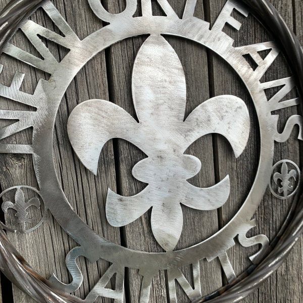 12", 18", 24 NEW ORLEANS SAINTS CUSTOM RAW METAL CRAFT SIGN WALL ART WESTERN HOME DECOR LASERCUT ART