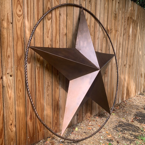 LONE STAR 60" BARN STAR METAL RUSTIC  BRONZE VINTAGE COPPER WALL ART WESTERN HOME DECOR HANDMADE NEW EH10524