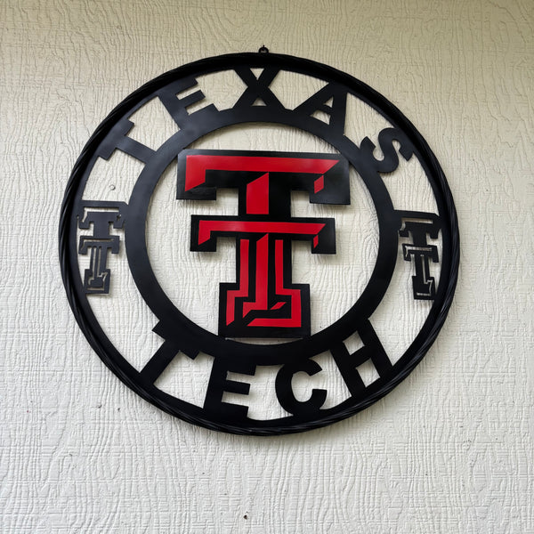 TEXAS TECH CUSTOM METAL VINTAGE SIGN WESTERN HOME DECOR HANDMADE