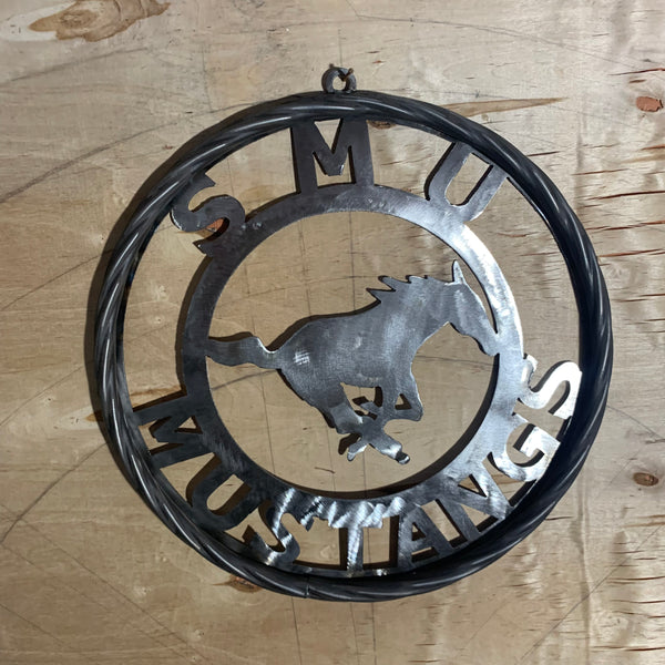 12",18",24",32",36" SMU MUSTANGS RAW METAL CUSTOM VINTAGE CRAFT WALL ART TEAM SIGN HANDMADE