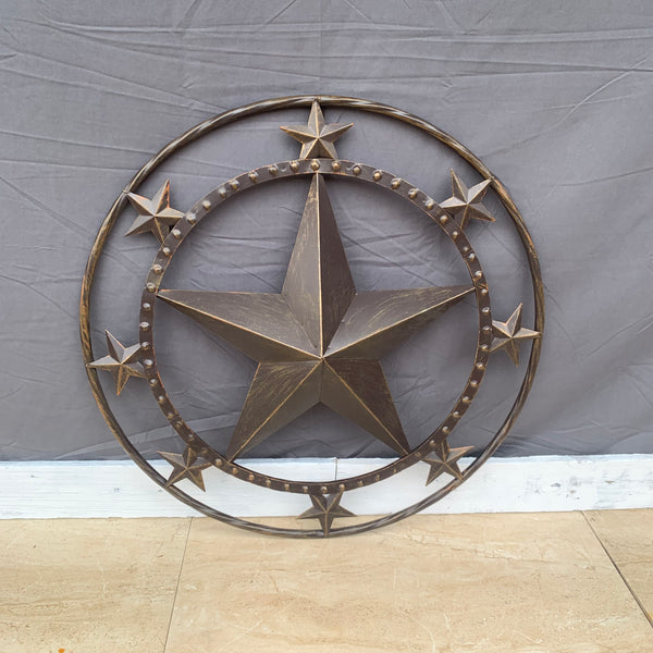 24" MULTI STAR BEADED COLIBROX BARN STAR METAL LONESTAR WESTERN HOME DECOR HANDMADE RUSTIC DARK BRONZE NEW