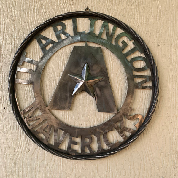 UTA ARLINGTON CUSTOM RAW METAL VINTAGE CRAFT TEAM SIGN WETSERN HOME DECOR HANDMADE