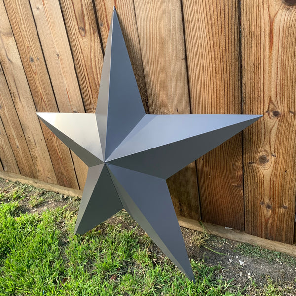 GUN METAL GREY STAR BARN STAR NO RING DAVID STAR 5 POINT WESTERN HOME DECOR HAND PAINTED