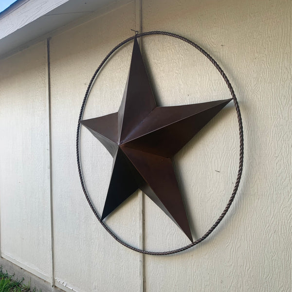 LONE STAR 60" BARN STAR METAL RUSTIC  BRONZE VINTAGE COPPER WALL ART WESTERN HOME DECOR HANDMADE NEW EH10524