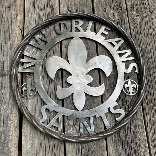 12", 18", 24 NEW ORLEANS SAINTS CUSTOM RAW METAL CRAFT SIGN WALL ART WESTERN HOME DECOR LASERCUT ART