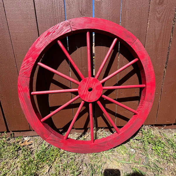 RED WAGON WHEEL BARN WOOD WESTERN HOME DECOR RUSTIC NEW 16",24",30",36",40"