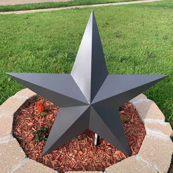 GUN METAL GREY STAR BARN STAR NO RING DAVID STAR 5 POINT WESTERN HOME DECOR HAND PAINTED