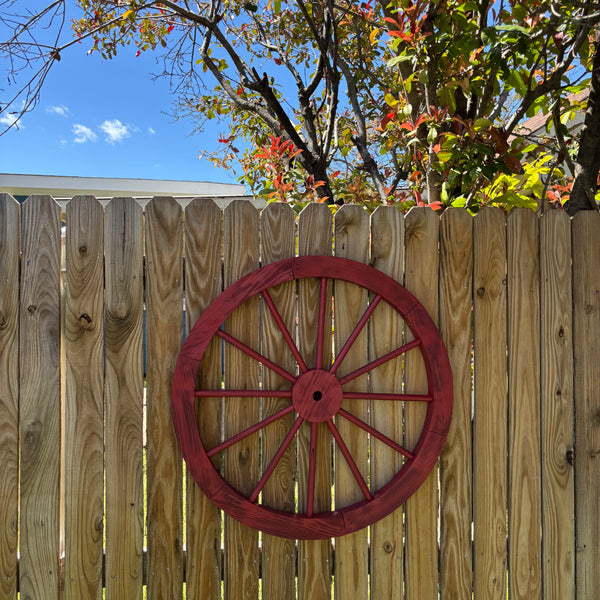 RED WAGON WHEEL BARN WOOD WESTERN HOME DECOR RUSTIC NEW 16",24",30",36",40"