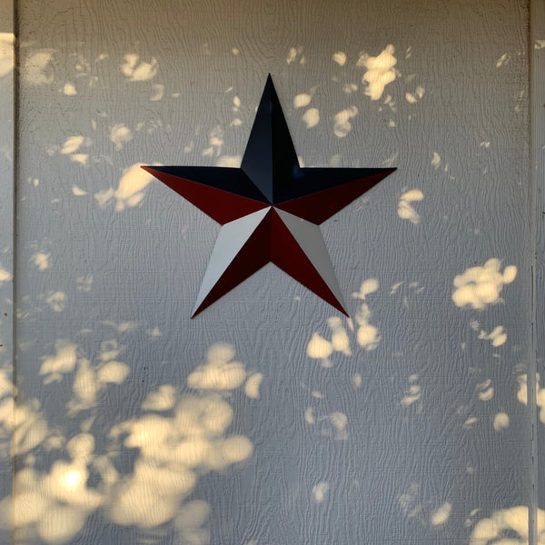 16",24",36" RED WHITE & BLUE METAL BARN STAR METAL WALL ART HANDMADE