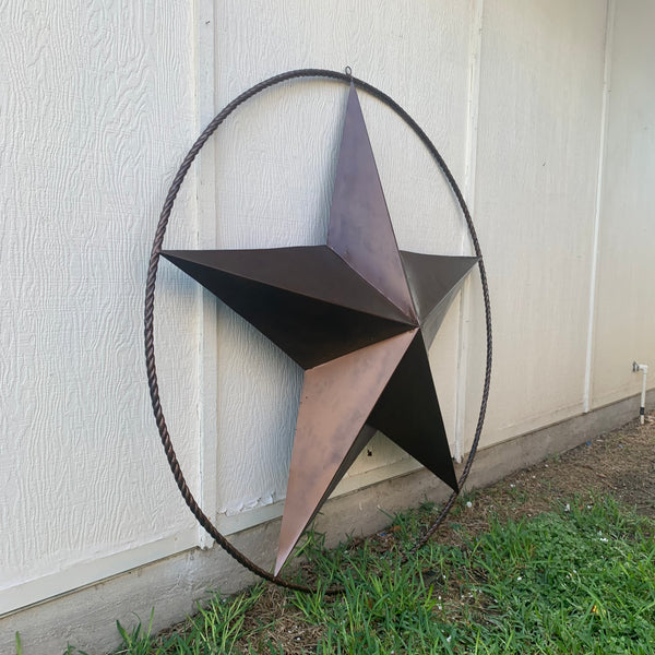 LONE STAR 60" BARN STAR METAL RUSTIC  BRONZE VINTAGE COPPER WALL ART WESTERN HOME DECOR HANDMADE NEW EH10524