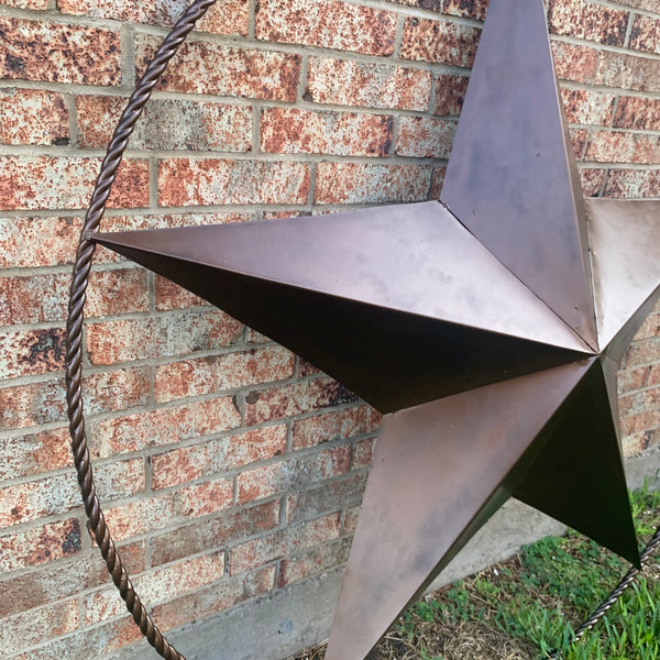 LONE STAR 60" BARN STAR METAL RUSTIC  BRONZE VINTAGE COPPER WALL ART WESTERN HOME DECOR HANDMADE NEW EH10524