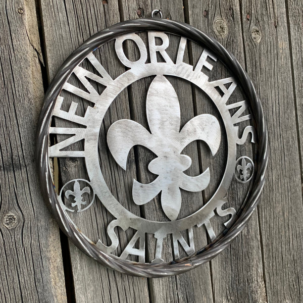 12", 18", 24 NEW ORLEANS SAINTS CUSTOM RAW METAL CRAFT SIGN WALL ART WESTERN HOME DECOR LASERCUT ART