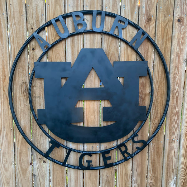 12", 18", 24", 32" AUBURN TIGERS BLACK METAL SIGN VINTAGE TEAM CUSTOM ART