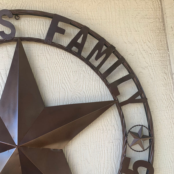 MYERS STYLE YOUR CUSTOM NAME STAR BARN STAR METAL LONE STAR WESTERN HOME DECOR RUSTIC BLACK HANDMADE 24",32",36",50"