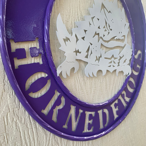 18",24",32" TCU HORNED FROGS CUSTOM METAL VINTAGE CRAFT TEAM SIGN WESTERN HOME DECOR HANDMADE