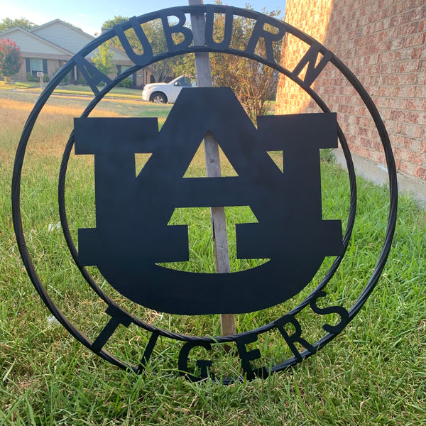 12", 18", 24", 32" AUBURN TIGERS BLACK METAL SIGN VINTAGE TEAM CUSTOM ART