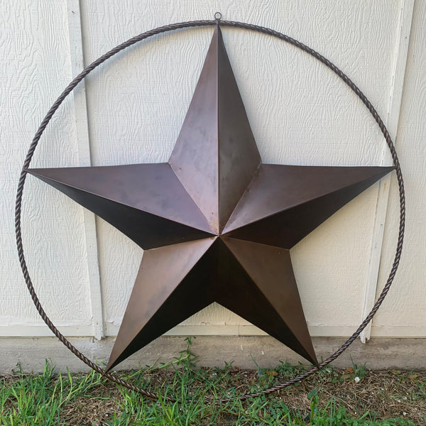 LONE STAR 60" BARN STAR METAL RUSTIC  BRONZE VINTAGE COPPER WALL ART WESTERN HOME DECOR HANDMADE NEW EH10524
