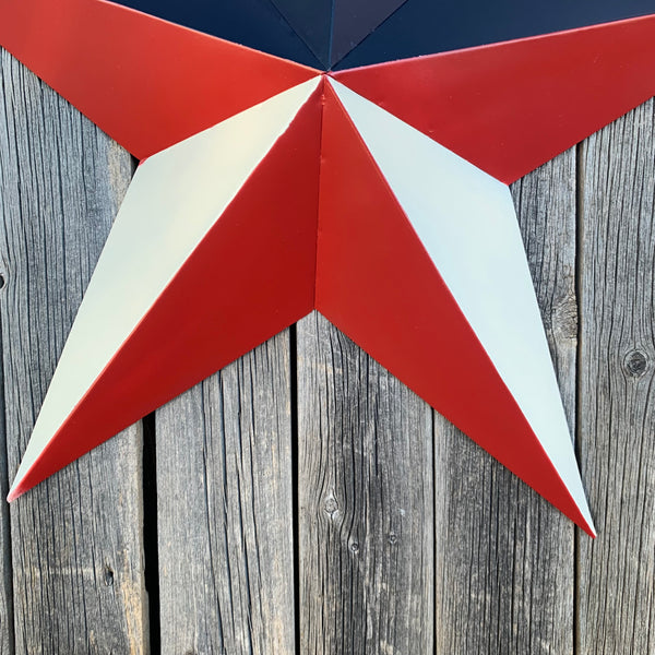 16",24",36" RED WHITE & BLUE METAL BARN STAR METAL WALL ART HANDMADE