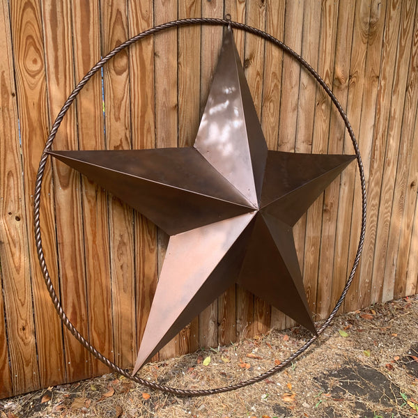 LONE STAR 60" BARN STAR METAL RUSTIC  BRONZE VINTAGE COPPER WALL ART WESTERN HOME DECOR HANDMADE NEW EH10524
