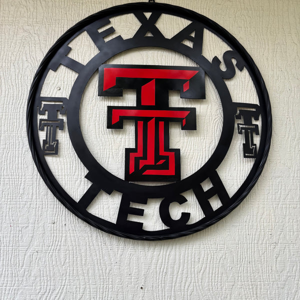 TEXAS TECH CUSTOM METAL VINTAGE SIGN WESTERN HOME DECOR HANDMADE