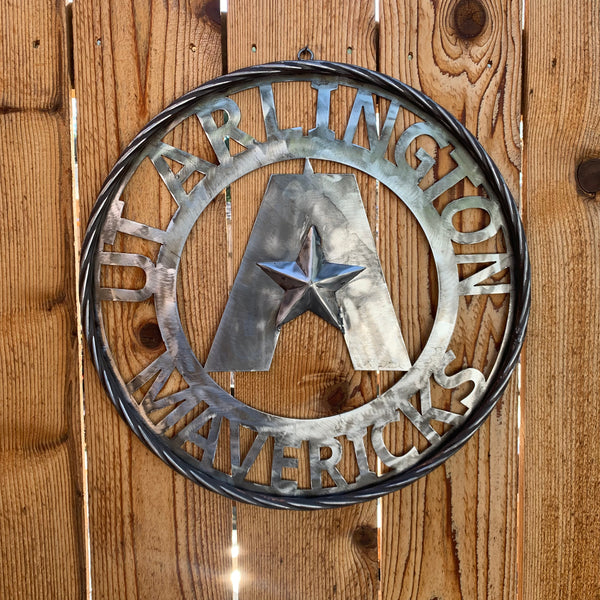 UTA ARLINGTON CUSTOM RAW METAL VINTAGE CRAFT TEAM SIGN WETSERN HOME DECOR HANDMADE