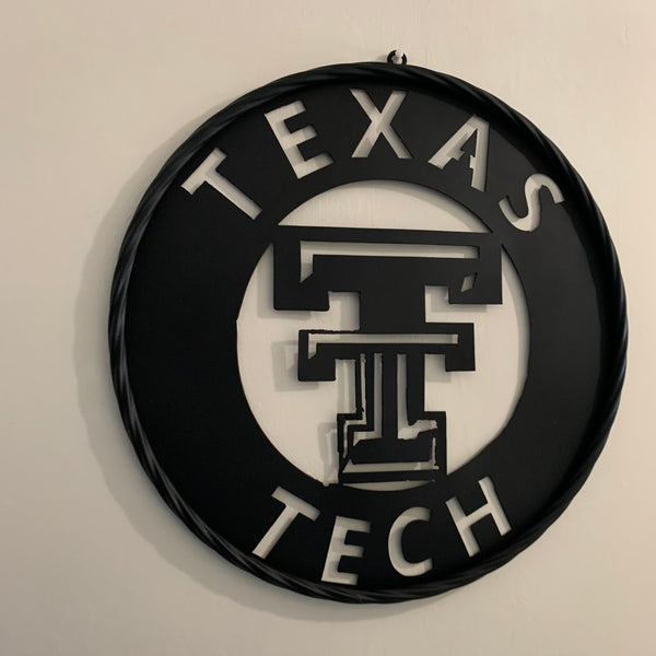 12",18",24",32",36" TEXAS TECH RUSTIC BLACK CUSTOM METAL VINTAGE CRAFT TEAM SIGN HANDMADE TO ORDER