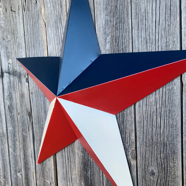 16",24",36" RED WHITE & BLUE METAL BARN STAR METAL WALL ART HANDMADE