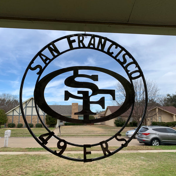 36" SAN FRANCISCO 49ERS CUSTOM RAW METAL VINTAGE CRAFT TEAM SIGN HAND MADE IN USA