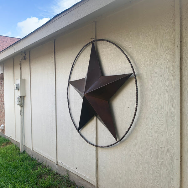 LONE STAR 60" BARN STAR METAL RUSTIC  BRONZE VINTAGE COPPER WALL ART WESTERN HOME DECOR HANDMADE NEW EH10524