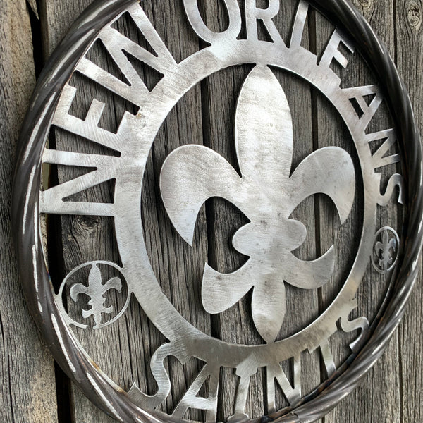 12", 18", 24 NEW ORLEANS SAINTS CUSTOM RAW METAL CRAFT SIGN WALL ART WESTERN HOME DECOR LASERCUT ART