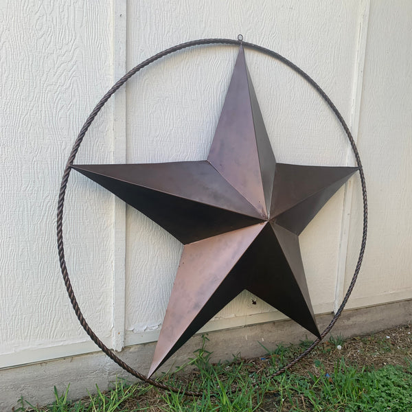 LONE STAR 60" BARN STAR METAL RUSTIC  BRONZE VINTAGE COPPER WALL ART WESTERN HOME DECOR HANDMADE NEW EH10524