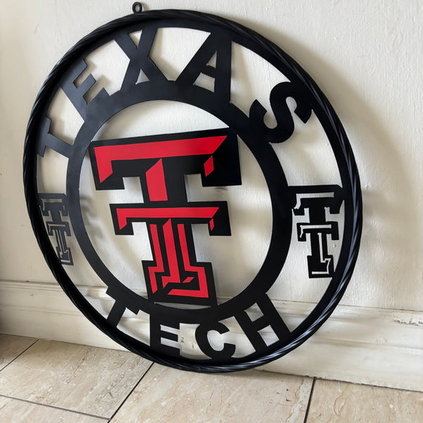 TEXAS TECH CUSTOM METAL VINTAGE SIGN WESTERN HOME DECOR HANDMADE
