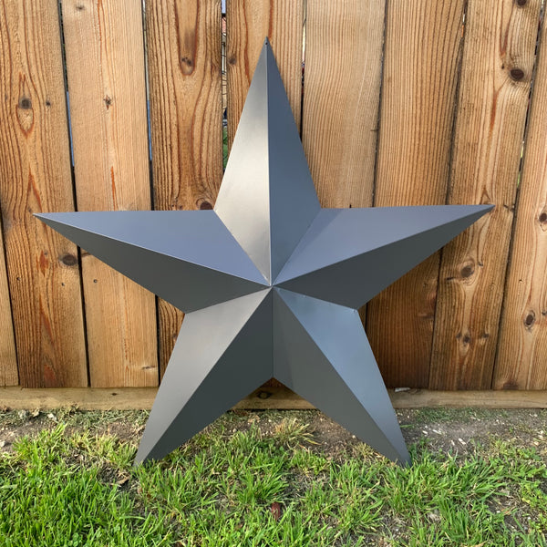 GUN METAL GREY STAR BARN STAR NO RING DAVID STAR 5 POINT WESTERN HOME DECOR HAND PAINTED