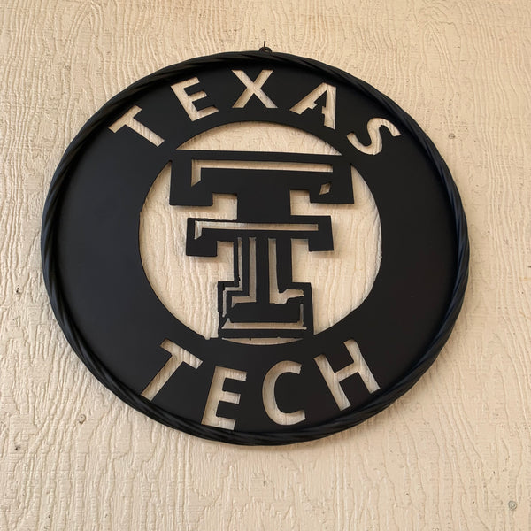 12",18",24",32",36" TEXAS TECH RUSTIC BLACK CUSTOM METAL VINTAGE CRAFT TEAM SIGN HANDMADE TO ORDER