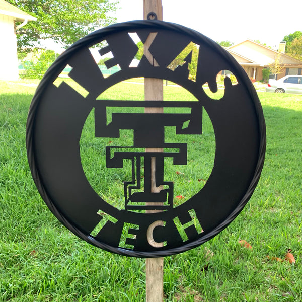 12",18",24",32",36" TEXAS TECH RUSTIC BLACK CUSTOM METAL VINTAGE CRAFT TEAM SIGN HANDMADE TO ORDER