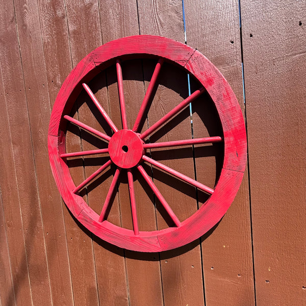 RED WAGON WHEEL BARN WOOD WESTERN HOME DECOR RUSTIC NEW 16",24",30",36",40"