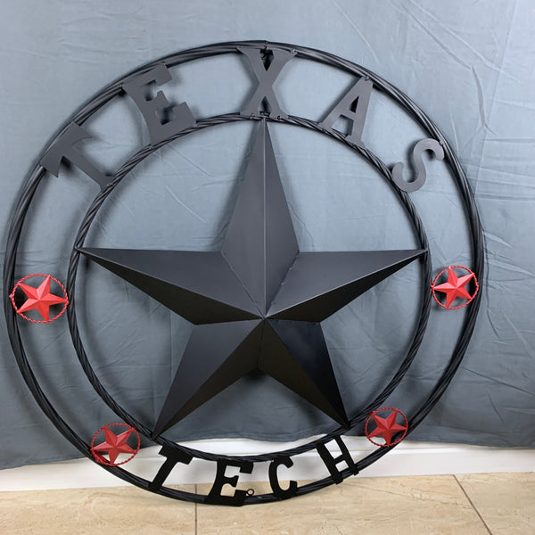 TEXAS TECH BARN STAR METAL LONESTAR CUSTOM VINTAGE METAL TEAM CRAFT ART WESTERN HOME DECOR SIZE:24",32",36",40",50"