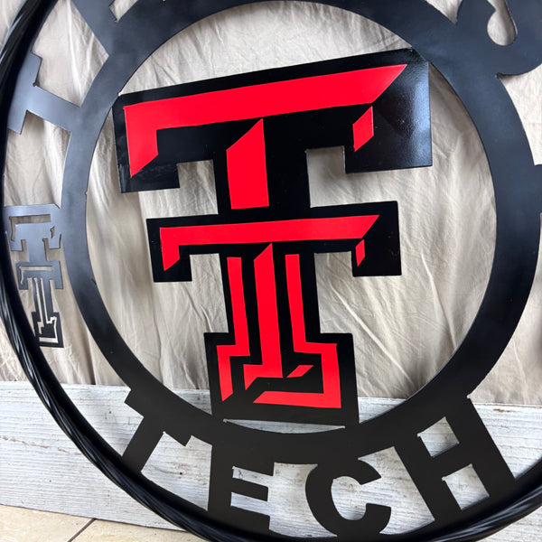 TEXAS TECH CUSTOM METAL VINTAGE SIGN WESTERN HOME DECOR HANDMADE