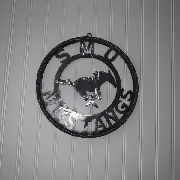 12",18",24",32",36" SMU MUSTANGS RAW METAL CUSTOM VINTAGE CRAFT WALL ART TEAM SIGN HANDMADE