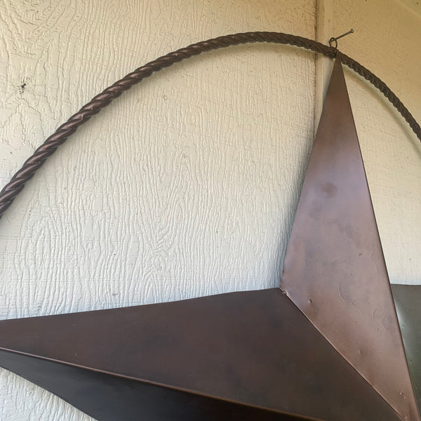 LONE STAR 60" BARN STAR METAL RUSTIC  BRONZE VINTAGE COPPER WALL ART WESTERN HOME DECOR HANDMADE NEW EH10524