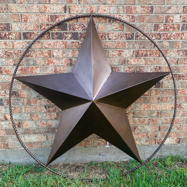 LONE STAR 60" BARN STAR METAL RUSTIC  BRONZE VINTAGE COPPER WALL ART WESTERN HOME DECOR HANDMADE NEW EH10524
