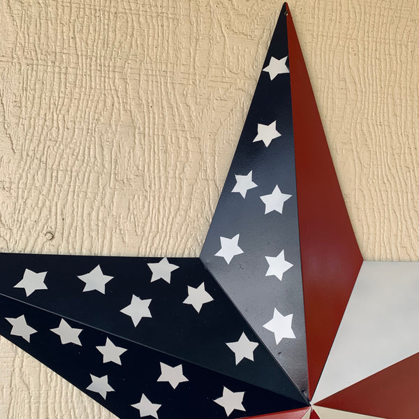 USA FLAG STAR STYLE# 5 RED WHITE & BLUE AMERICANA METAL BARN STAR WALL ART HANDMADE TO ORDER NEW