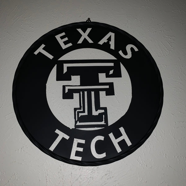 12",18",24",32",36" TEXAS TECH RUSTIC BLACK CUSTOM METAL VINTAGE CRAFT TEAM SIGN HANDMADE TO ORDER