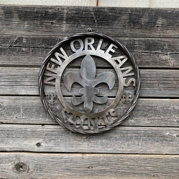 12", 18", 24 NEW ORLEANS SAINTS CUSTOM RAW METAL CRAFT SIGN WALL ART WESTERN HOME DECOR LASERCUT ART