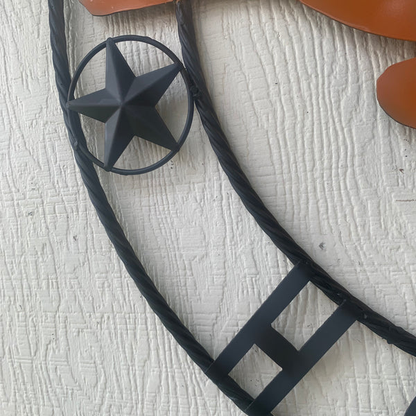 HOOKEM HORNS WITH LONE STAR TEXAS LONGHORNS HOOK EM METAL CUSTOM VINTAGE CRAFT WALL ART TEAM SIGN HANDMADE