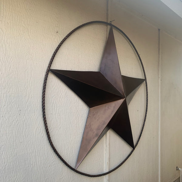 LONE STAR 60" BARN STAR METAL RUSTIC  BRONZE VINTAGE COPPER WALL ART WESTERN HOME DECOR HANDMADE NEW EH10524