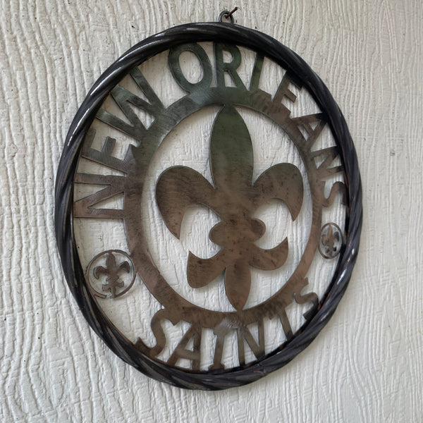 12", 18", 24 NEW ORLEANS SAINTS CUSTOM RAW METAL CRAFT SIGN WALL ART WESTERN HOME DECOR LASERCUT ART