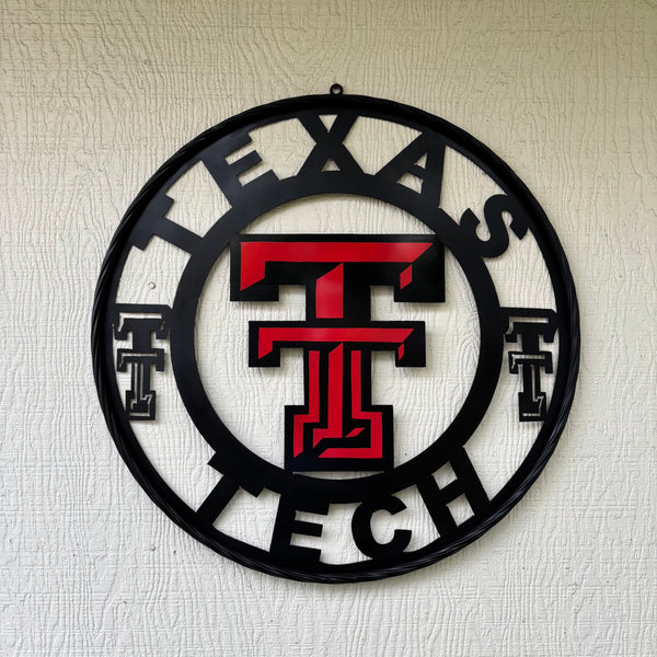 TEXAS TECH CUSTOM METAL VINTAGE SIGN WESTERN HOME DECOR HANDMADE