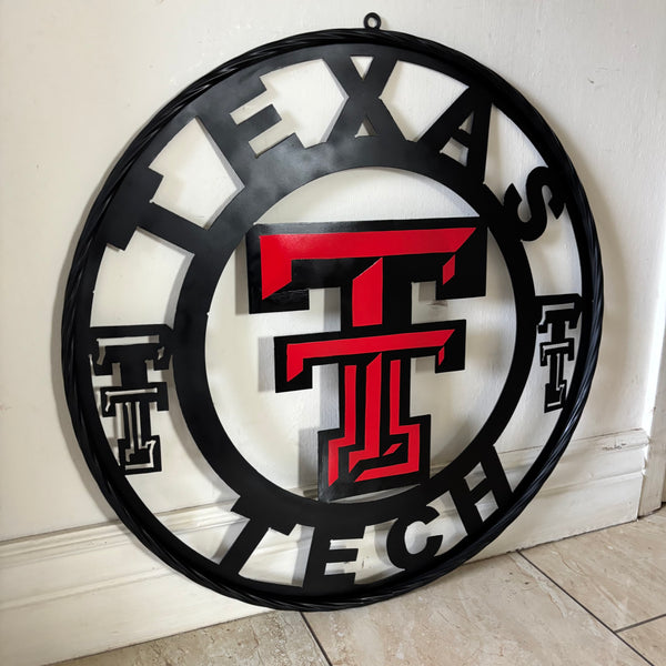 TEXAS TECH CUSTOM METAL VINTAGE SIGN WESTERN HOME DECOR HANDMADE