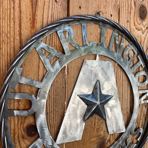 UTA ARLINGTON CUSTOM RAW METAL VINTAGE CRAFT TEAM SIGN WETSERN HOME DECOR HANDMADE